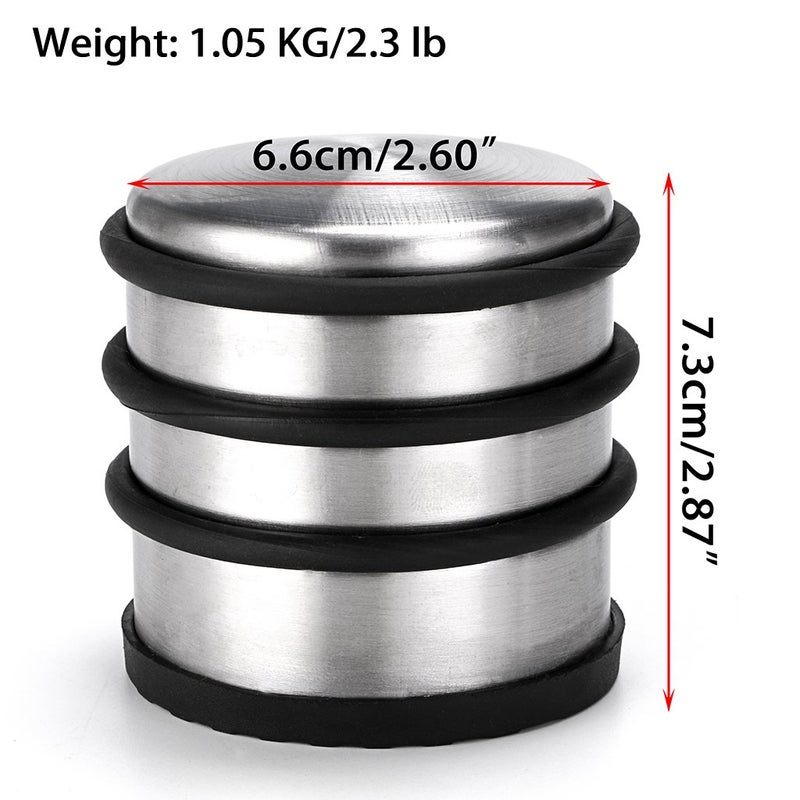 Sumnacon Heavy Duty Floor Door Stopper No Drill, Durability Stainless Steel Door Stops with Anti-Skid Rubber - Contemporary Decorative Safety Door Wedge for Home Office Commercial Industrial - Image 3